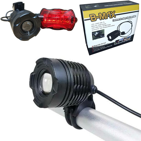 Lanterna Super LED Farol para Bike e Cabea B-MAX 809