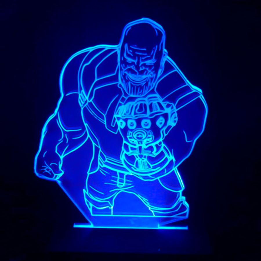 Luminria LED 3D Thanos 16 Cores Com Controle Remoto 