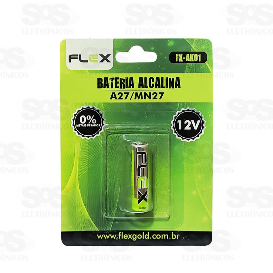 Bateria Alcalina A27/MN27 12V Flex FX-AK01 Unitrio 