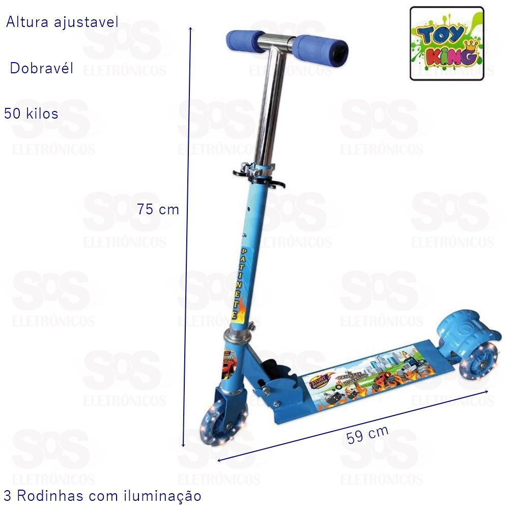 Patinete Dobrvel 3 Rodas Blaze Azul Toy King tk-2431