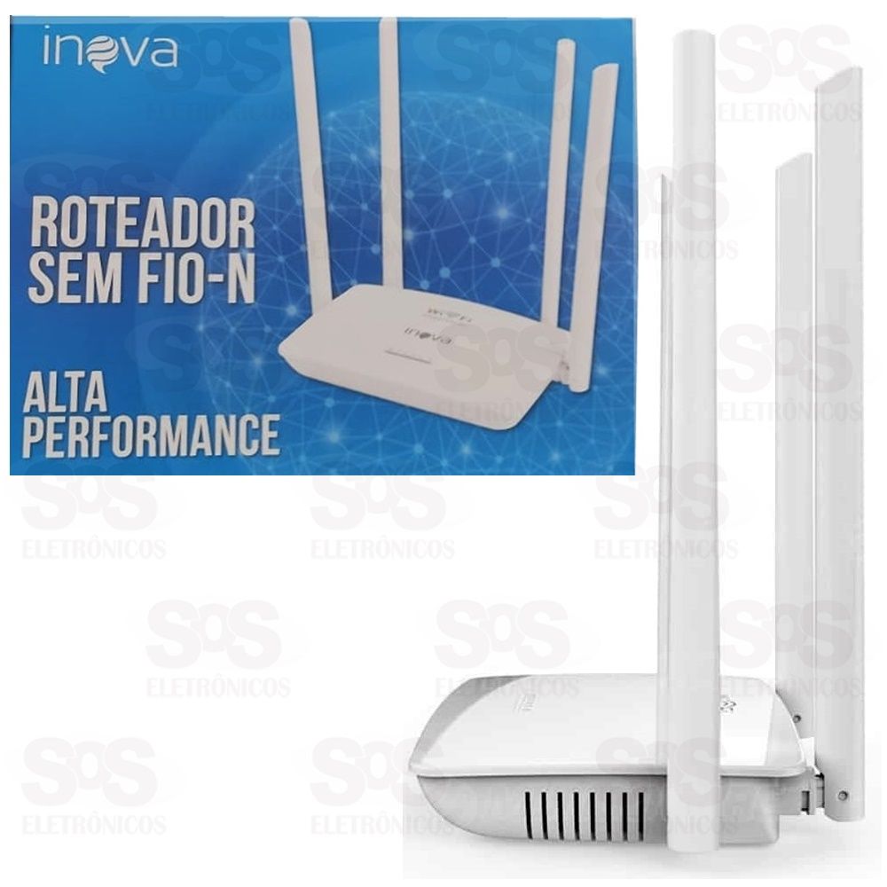 Roteador Wireless Com 4 Antenas 300 Mbps Inova ROU-6011