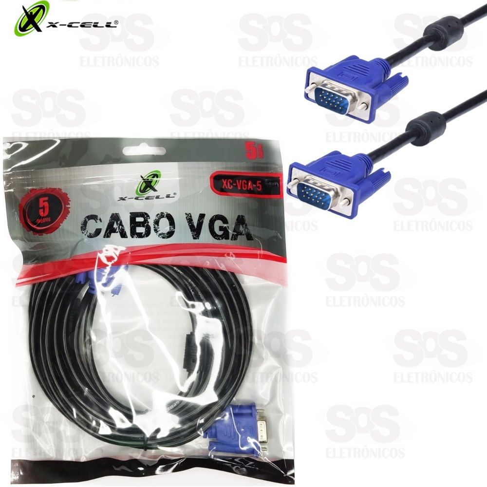 Cabo VGA 5 Metros X-cell XC-VGA-5