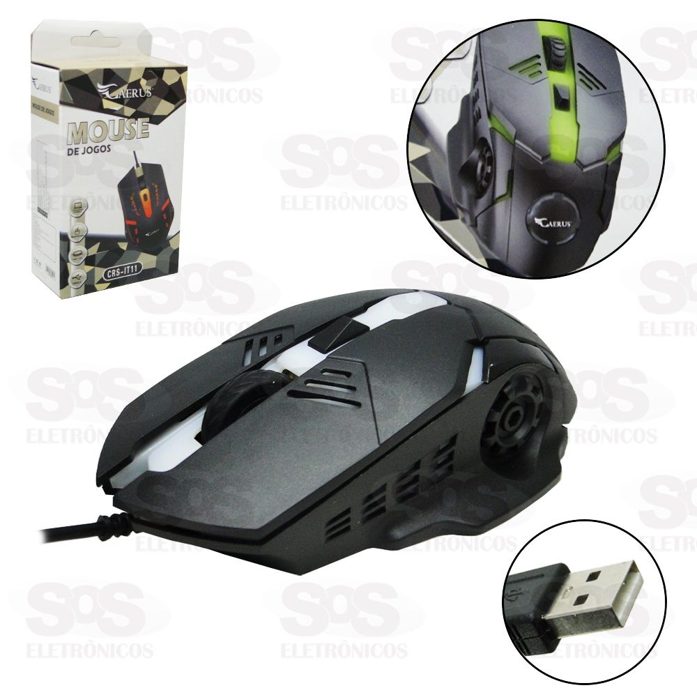 Mouse Gamer Com Fio Ergomtrico USB Caerus it12