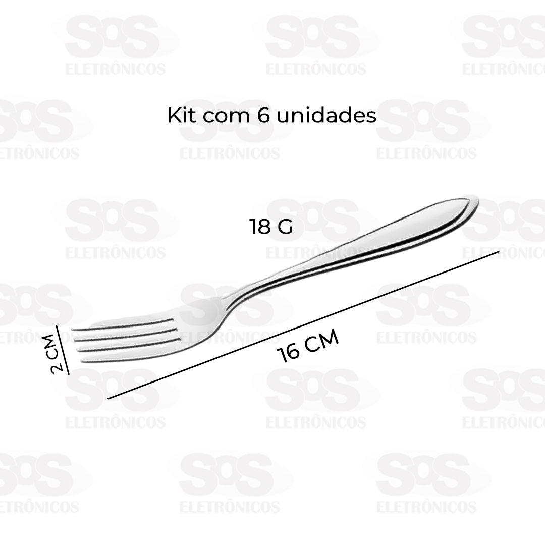 Kit Jogo De Garfo De Sobremesa 6 Unidades crs-4465