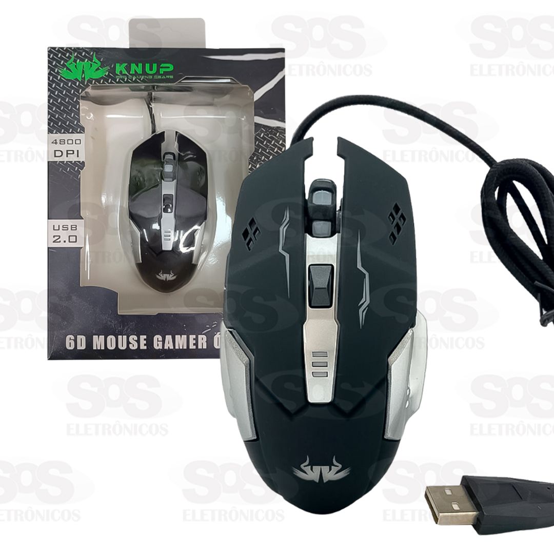 Mouse Gamer Com Fio 6 Botes Knup KP-MU005