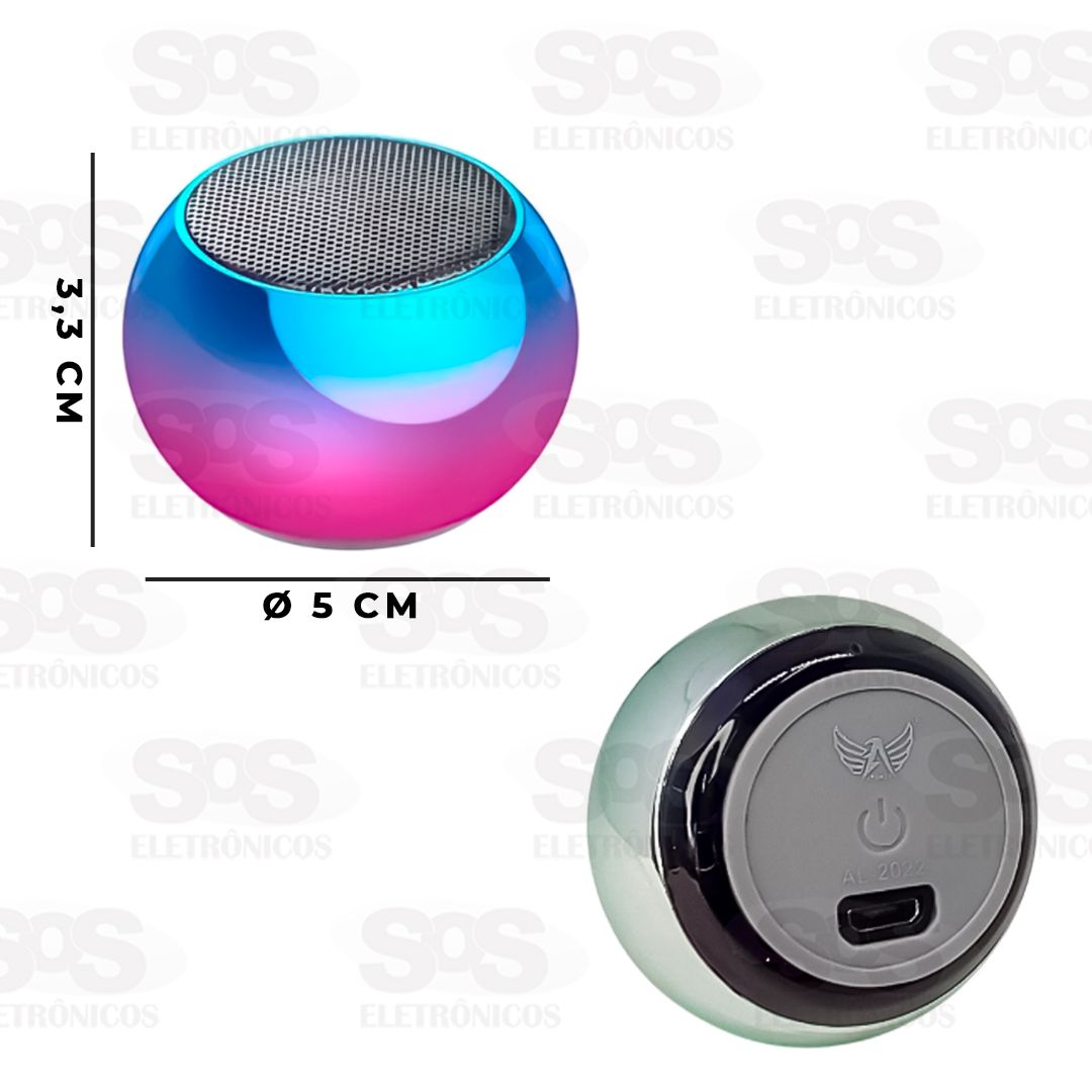 Mini Caixa de Som Metalizada Bluetooth Altomex AL-2022