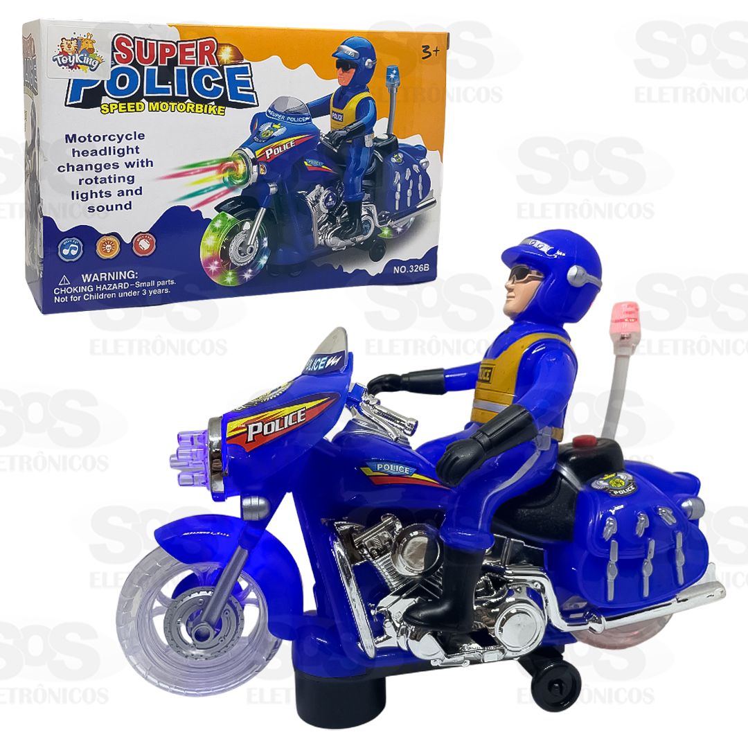 Motocicleta Bate E Volta Super Policial Com Luzes E Sons TK-1077