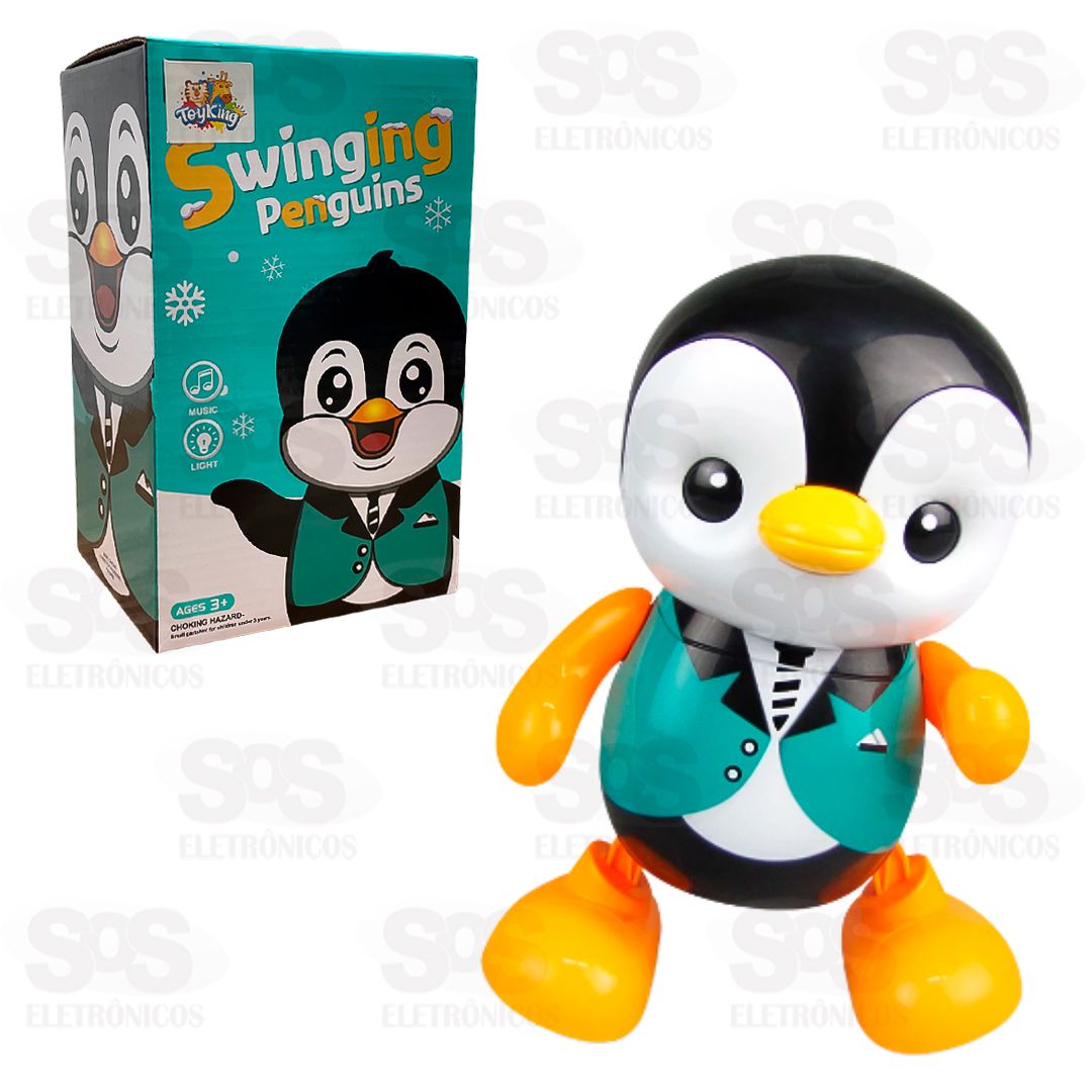 Boneco Pinguim Danarino Com Luzes Toy King TK-1955