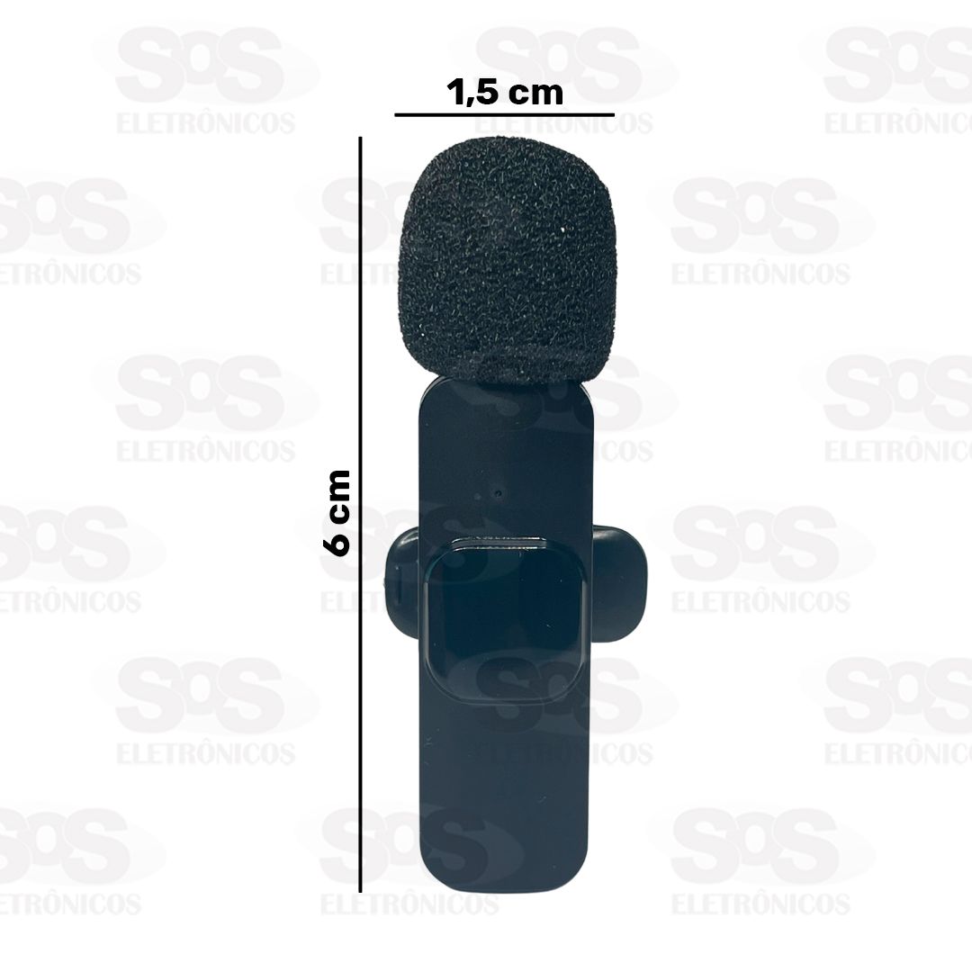 Microfone De Lapela Sem Fio Recarregvel Type C K11-TY-2IN1