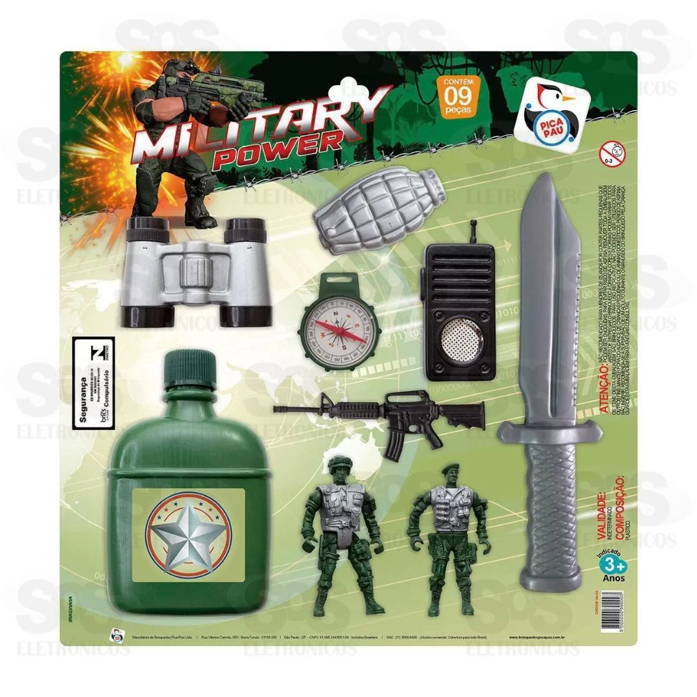Kit Military Power Soldado 9 Peas Pica Pau 751