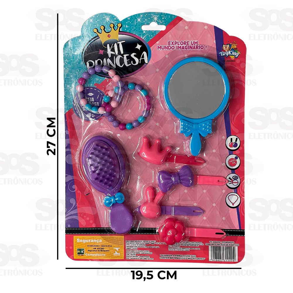 Kit De Beleza Princesa Com 8 Peas Toy King TK-AB4334