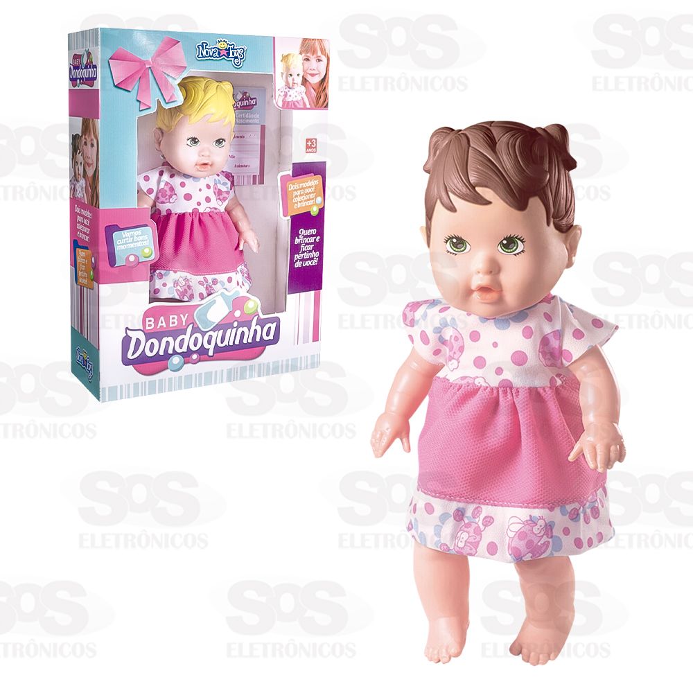 Boneca Baby Dondoquinha Morena Nova Toys 1112
