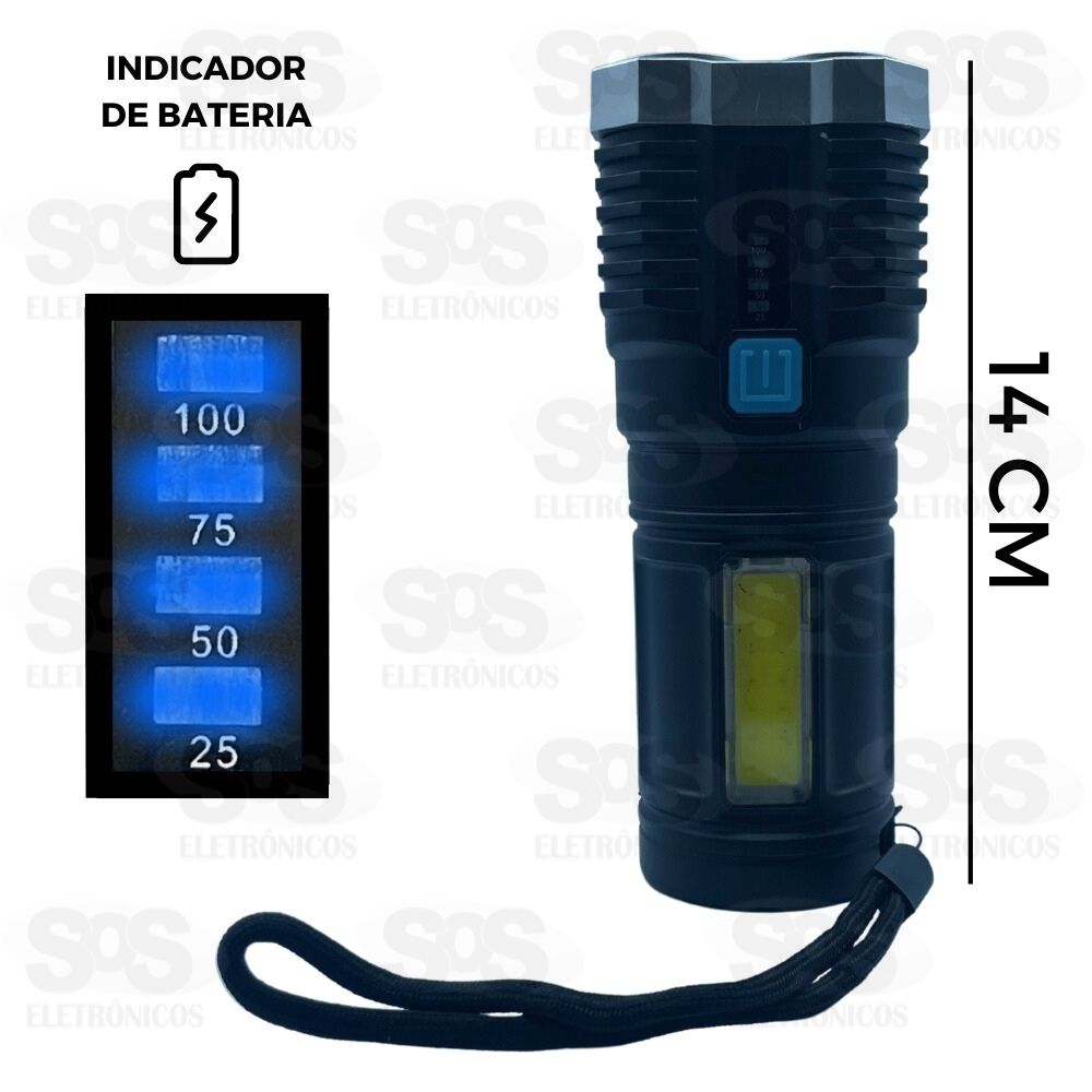 Lanterna De LED Recarregvel Com Indicador De Bateria Altomex AL-B1921
