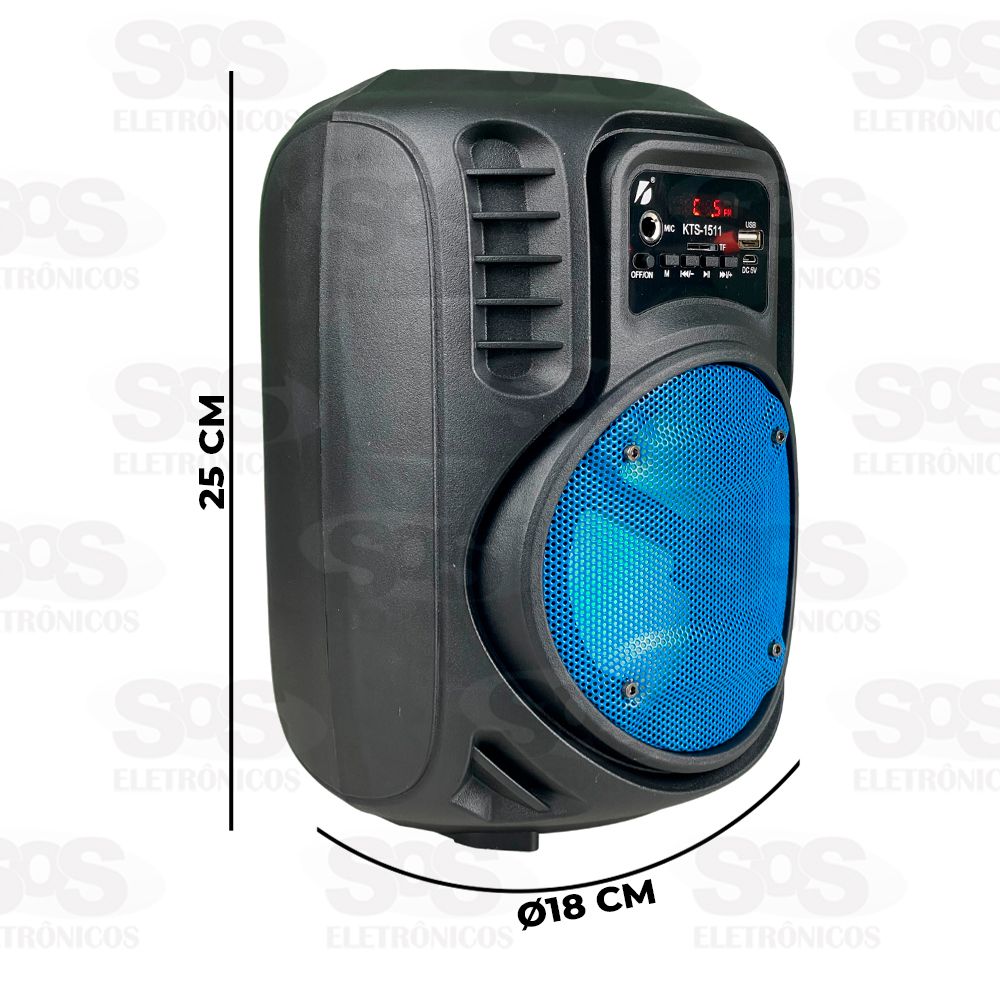 Caixa De Som 10W LED RGB Com Microfone KTS-1511
