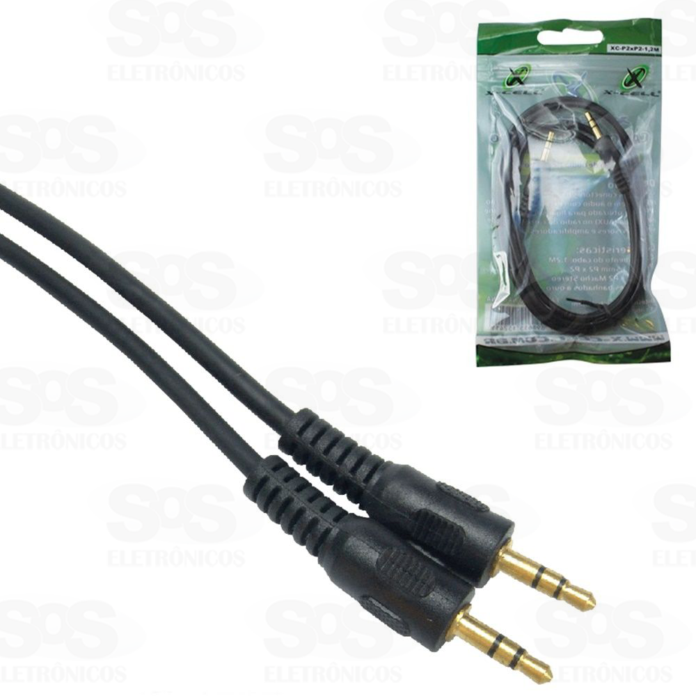 Cabo P2 Stereo 1,2 Metros X-cell XC-P2-P2-1.2M