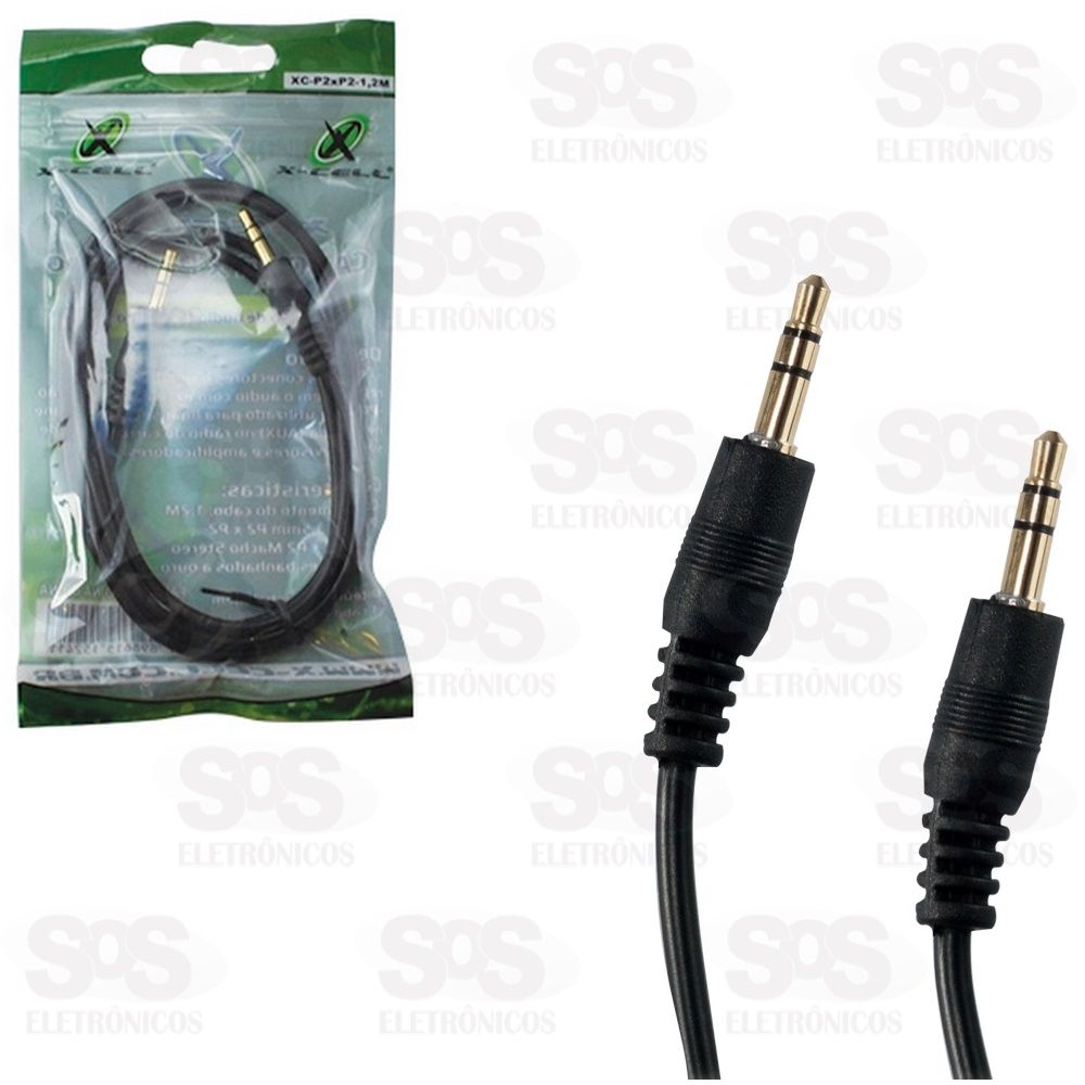 Cabo P2 Stereo 1,2 Metros X-cell XC-P2-P2-1.2M