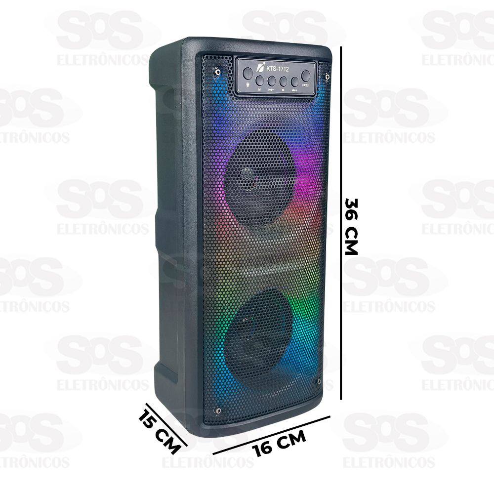 Caixa De Som 20W LED RGB Com Boto Bass KTS-1712