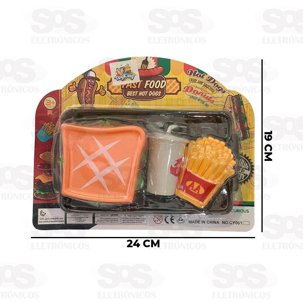 Conjunto Fast Food 7 Peas Toy King TK-AB4139