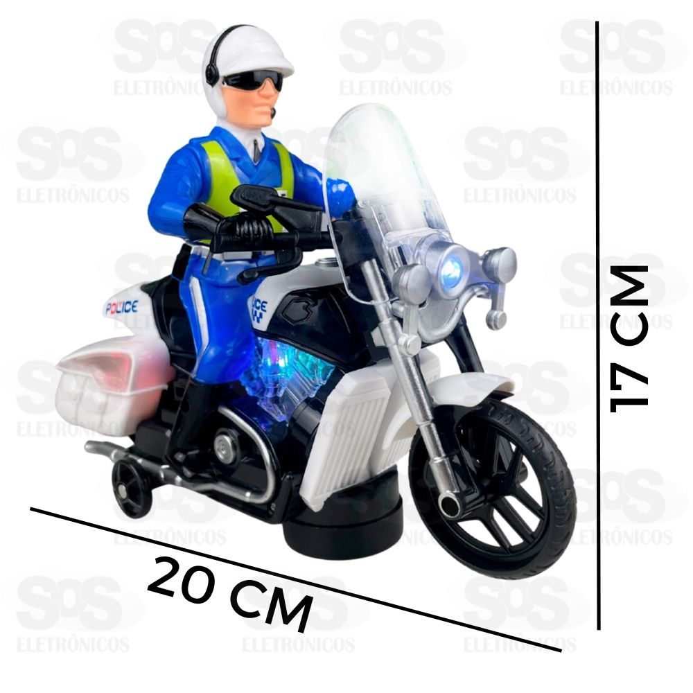 Motocicleta Bate E Volta Super Policial Com Luzes E Sons Toy King TK-AB4544