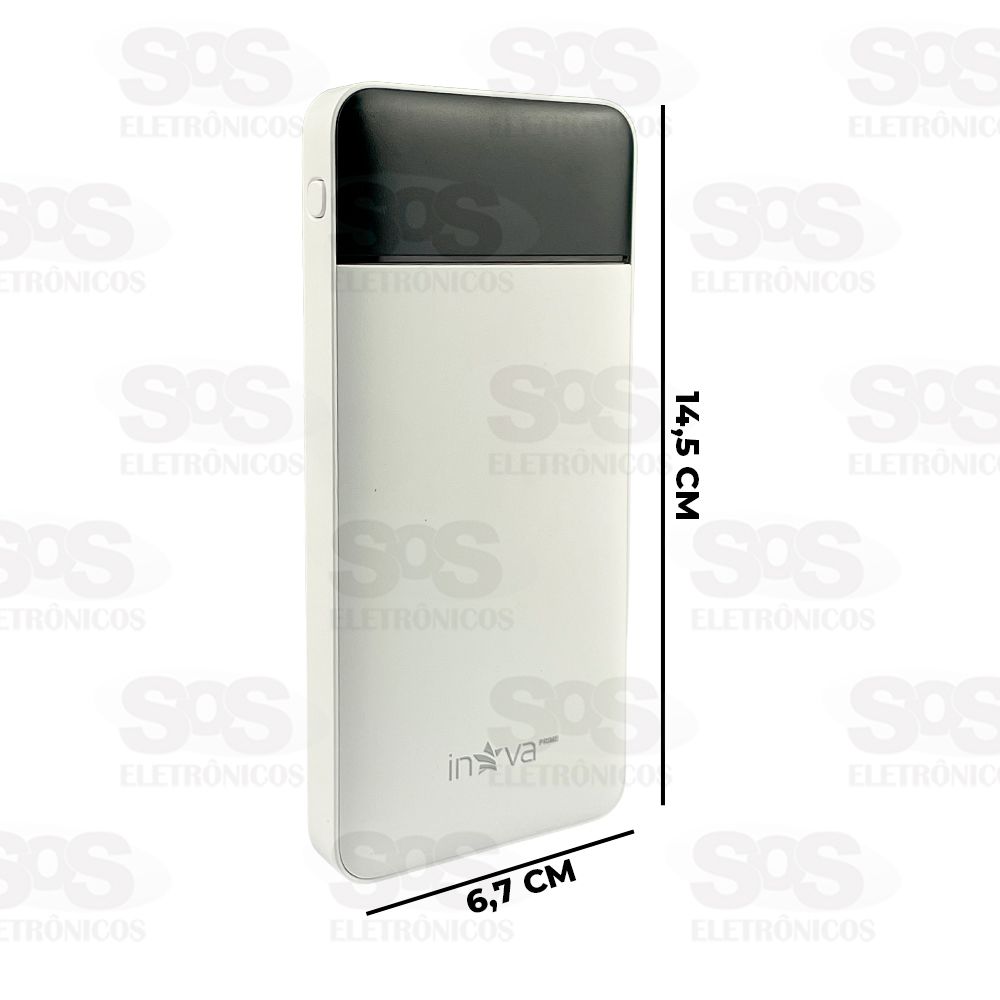 Carga Extra 10000mAh Com Display e 2 USB Inova Prime KV-99924