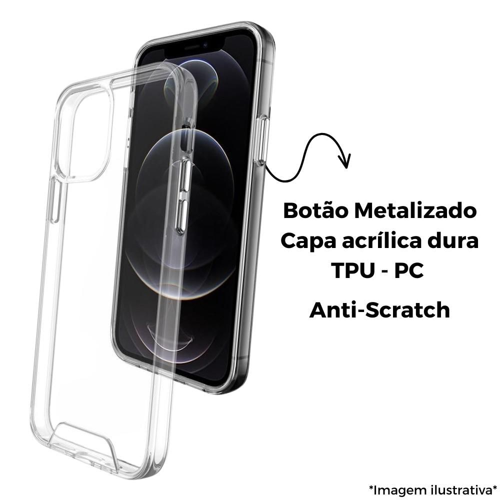 Capa Acrlica Anti Impacto Iphone 14 Max/Plus Boto Metalizado