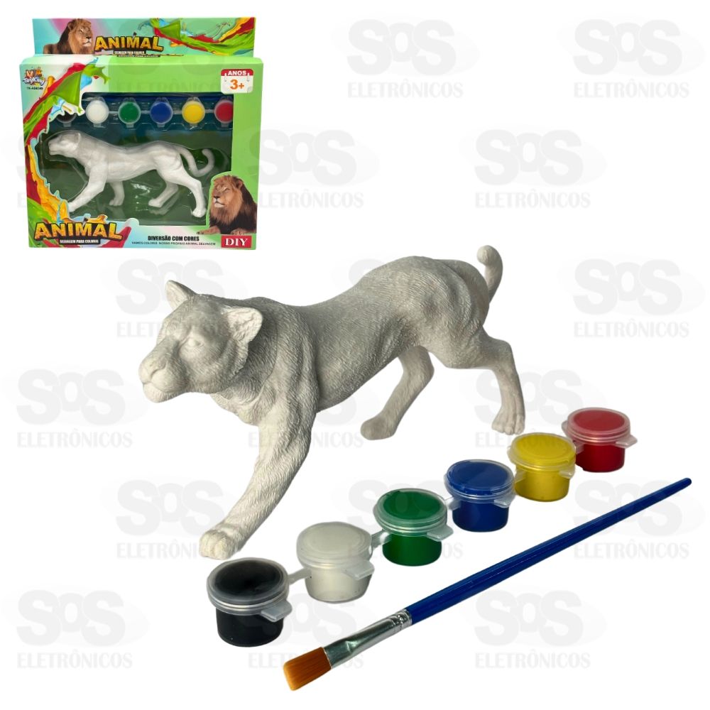 Animal Selvagem Para Colorir 6 Tintas Toy King TK-AB6349