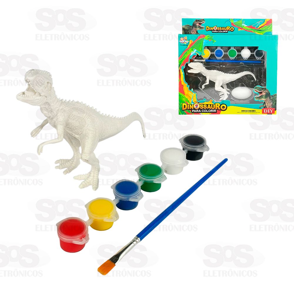 Dinossauro Para Colorir 6 Tintas Toy King TK-AB6350