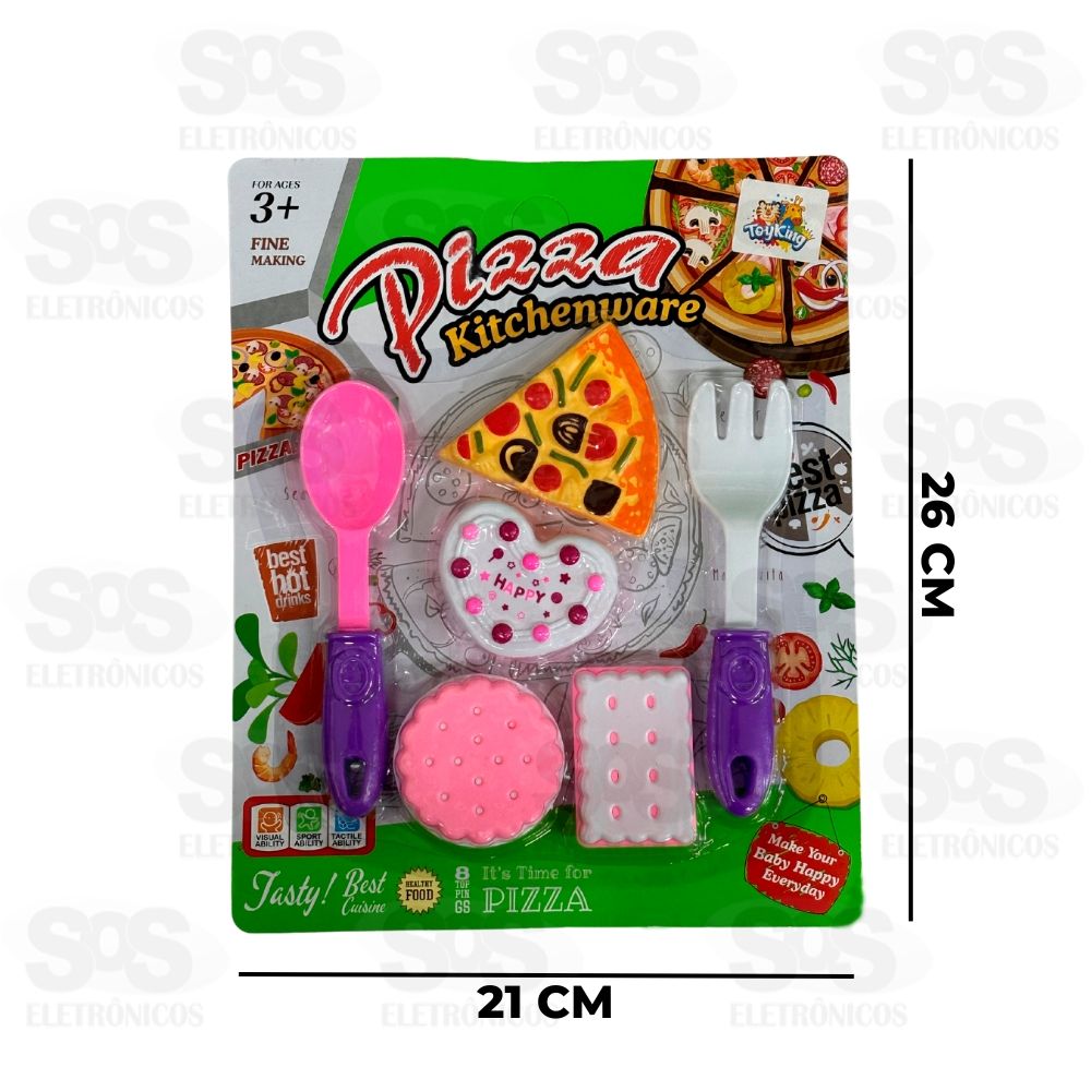 Conjunto Comidinhas Pizza 6 Peas Toy King TK-AB5330