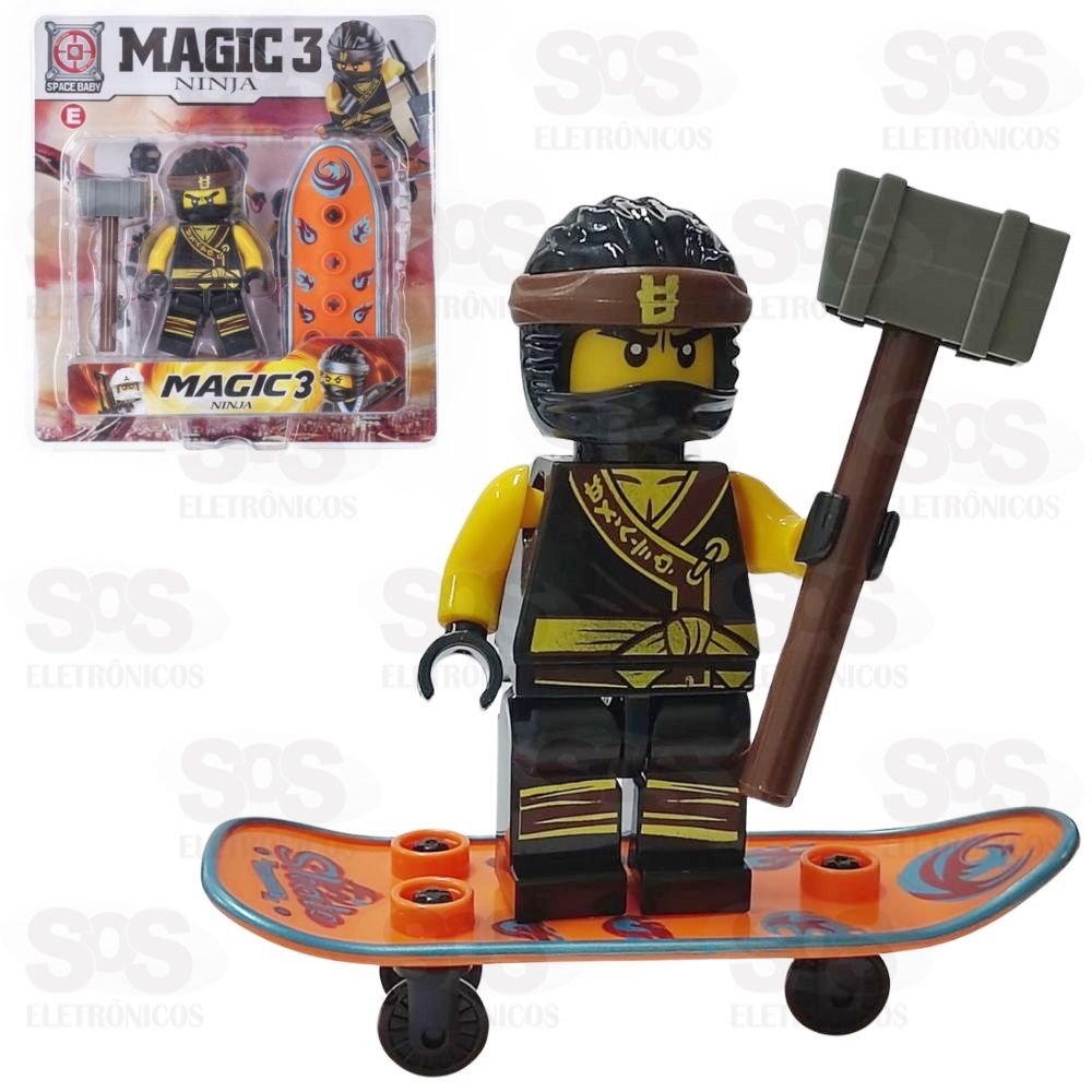 Boneco Coleo Ninja Magic 3 Com Acessrios Toy King TK-AB6295