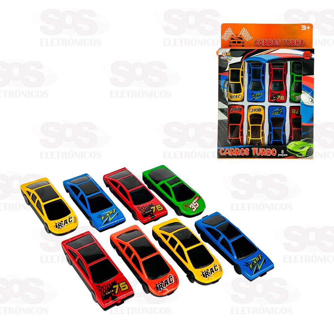 Conjunto Carrinhos Velozes 8 Pecas Toy King TK-AB4571