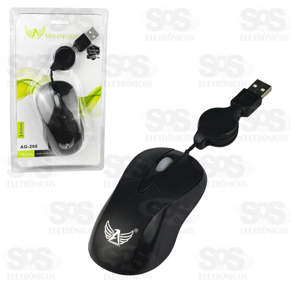 Mouse ptico USB Retrtil Altomex AG-280