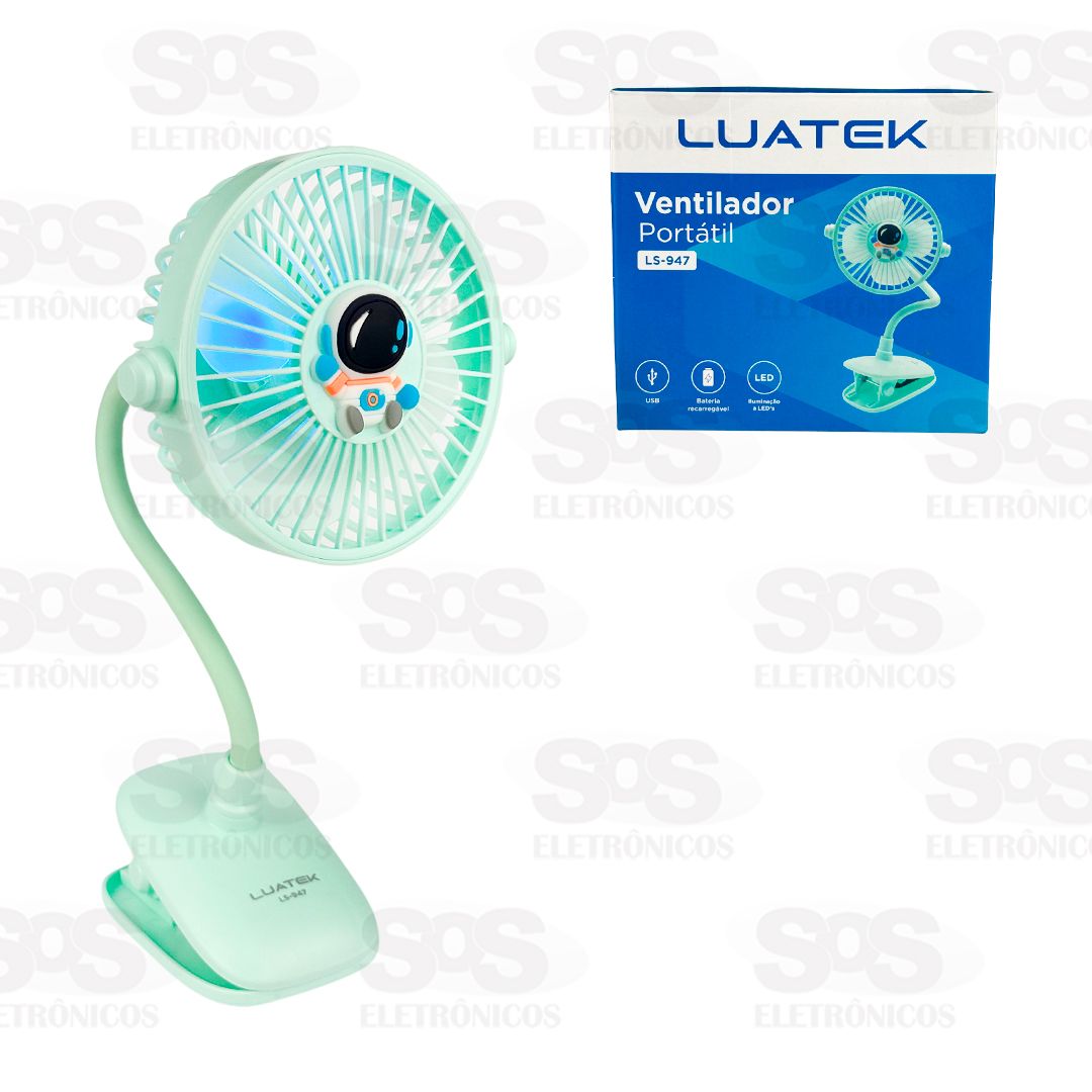 Ventilador Porttil Gancho Com LED Luatek LS-947