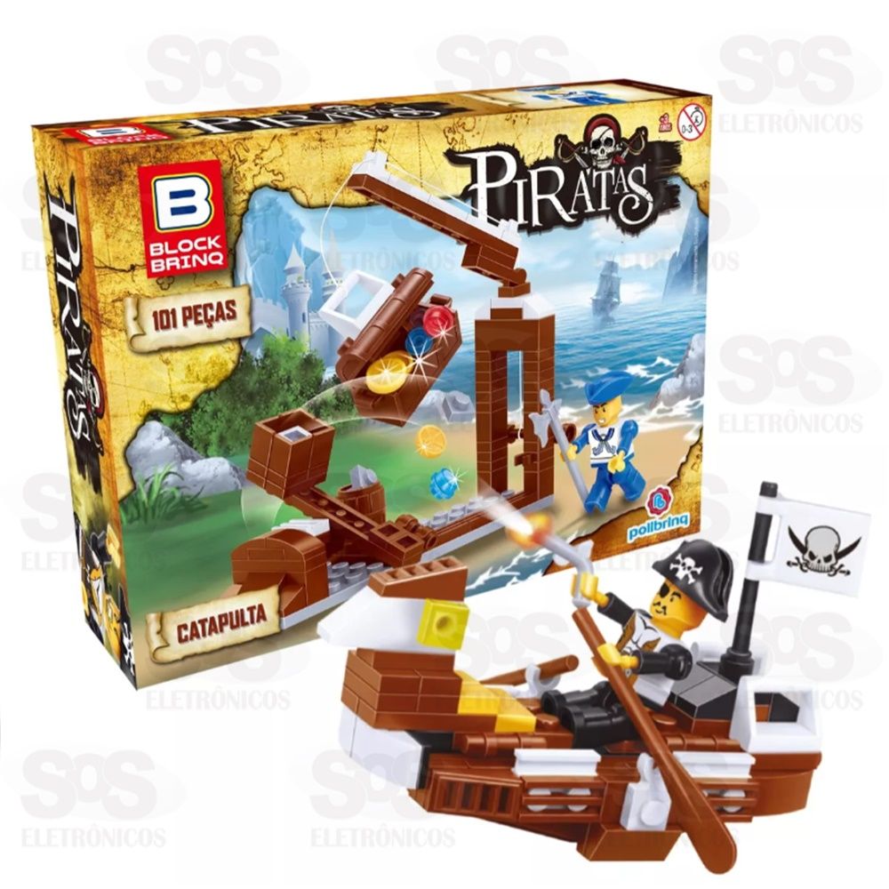Brinquedo Para Montar Pirata Blocks 96 A 103pc Sortidos Polibrinq Bk005 
