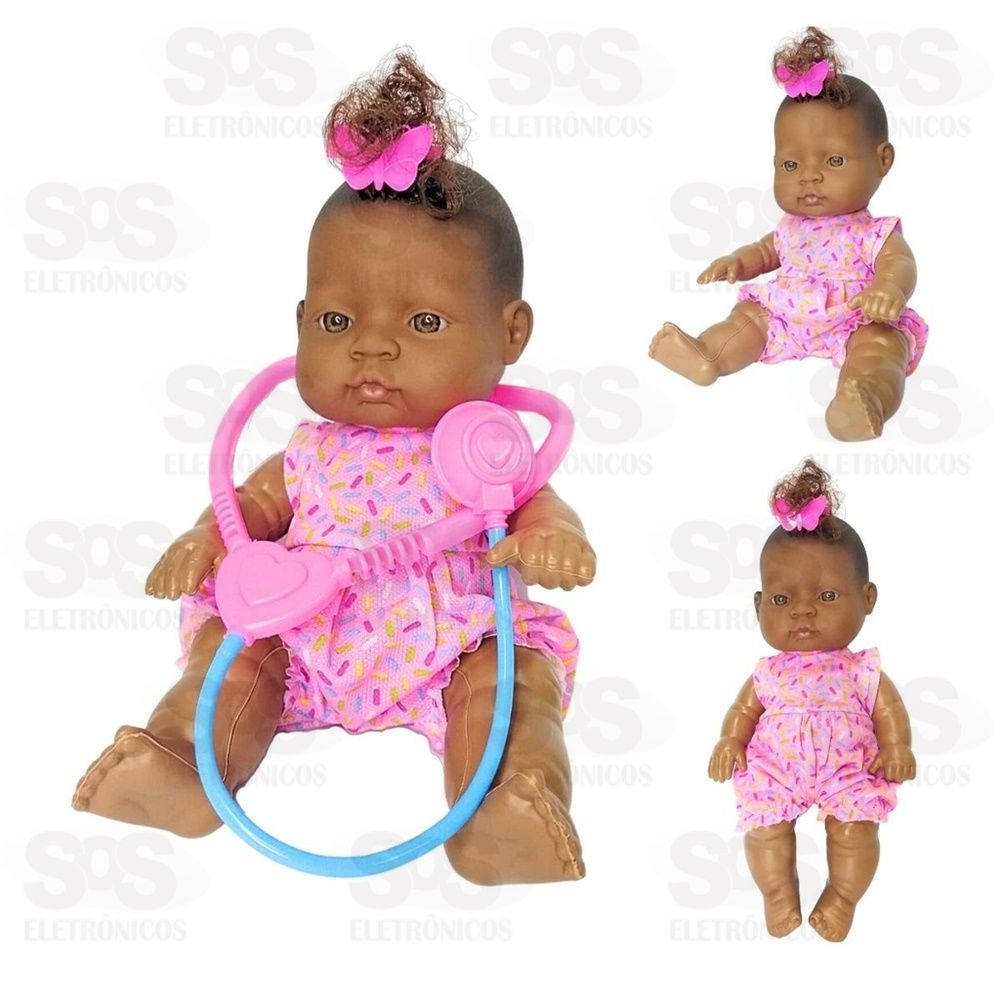 Boneca Tikinha Baby Doutora Doll Negra Nova Toys 1137