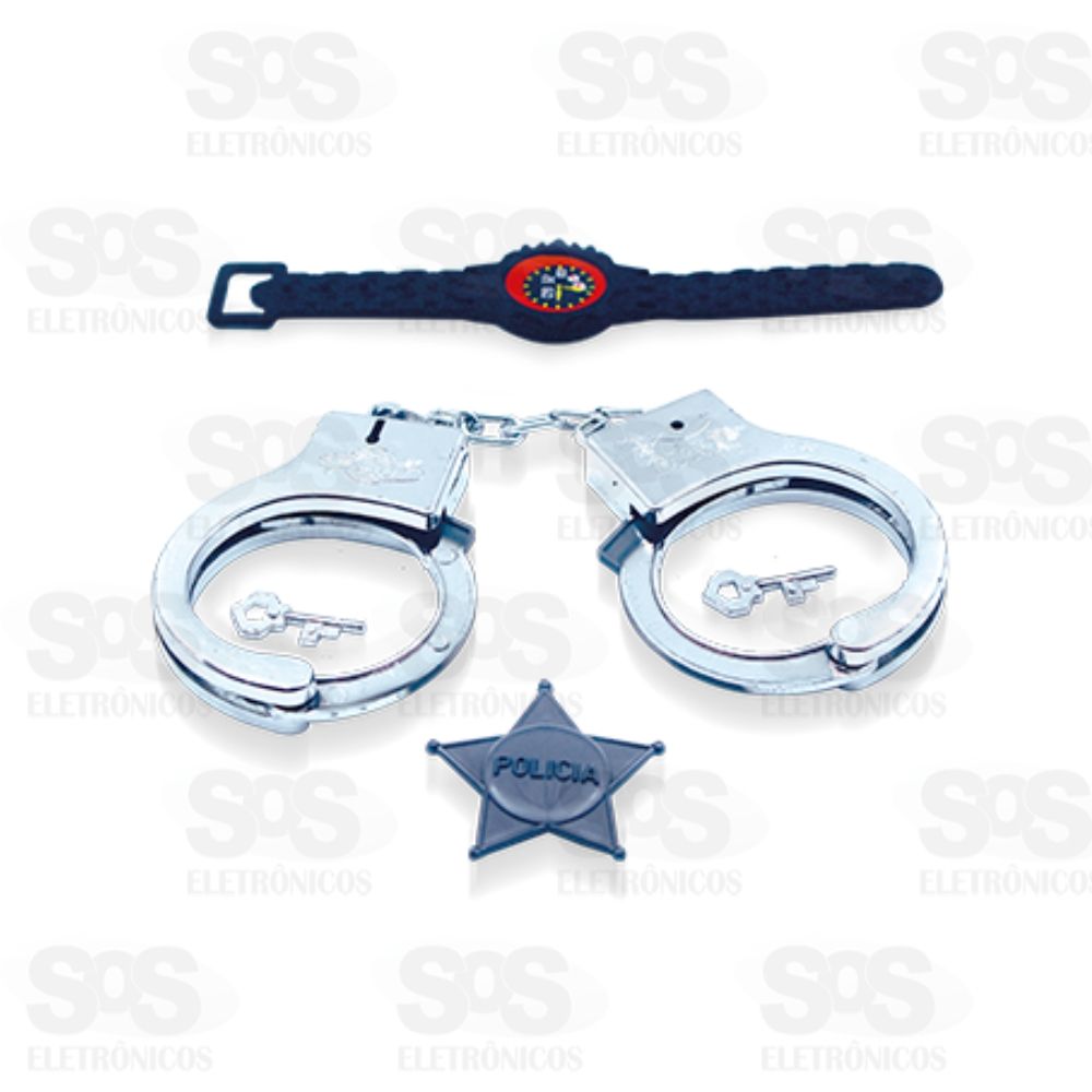 Kit Policial Algema Distintivo e Relgio Pica Pau 399