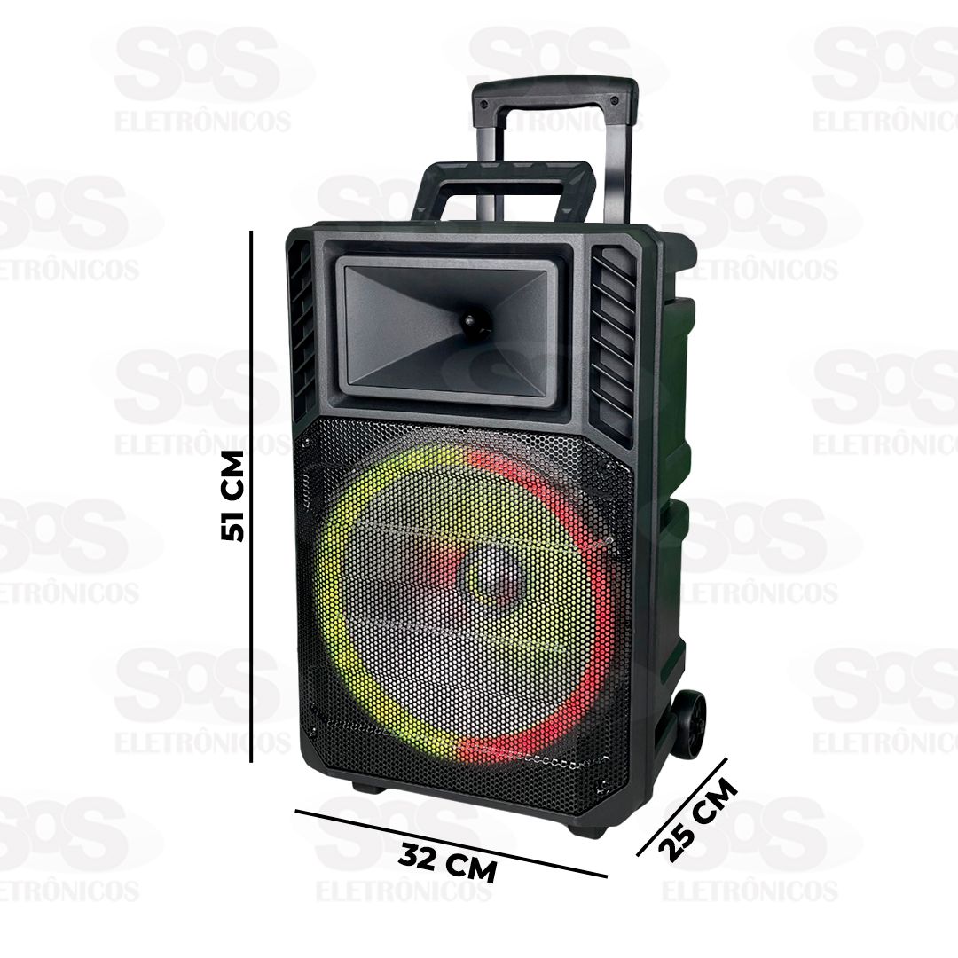 Caixa De Som 40W Com 2 Microfones e Controle Sing-e ZQS-12132
