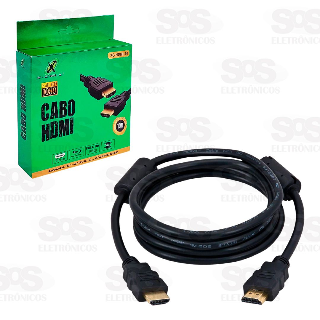 Cabo HDMI Full HD 1080P 10 Metros X-Cell XC-HDMI-10