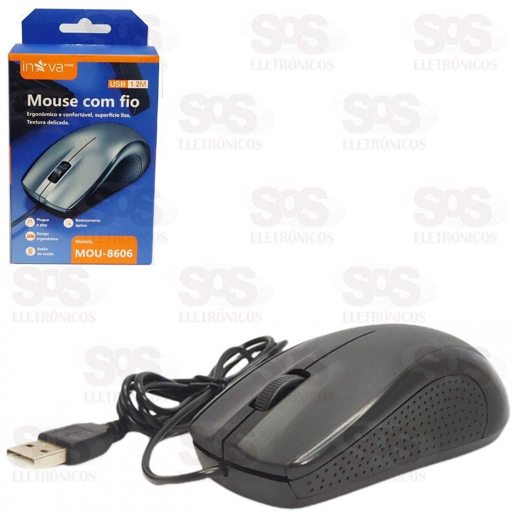 Mouse ptico Com Fio 1.2M 1200 DPI Inova Prime MOU-8606