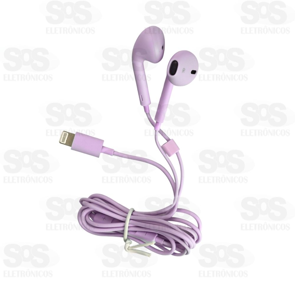 Fone De Ouvido Com Microfone Iphone Colorido Soft Eletromex EL-1409-5G