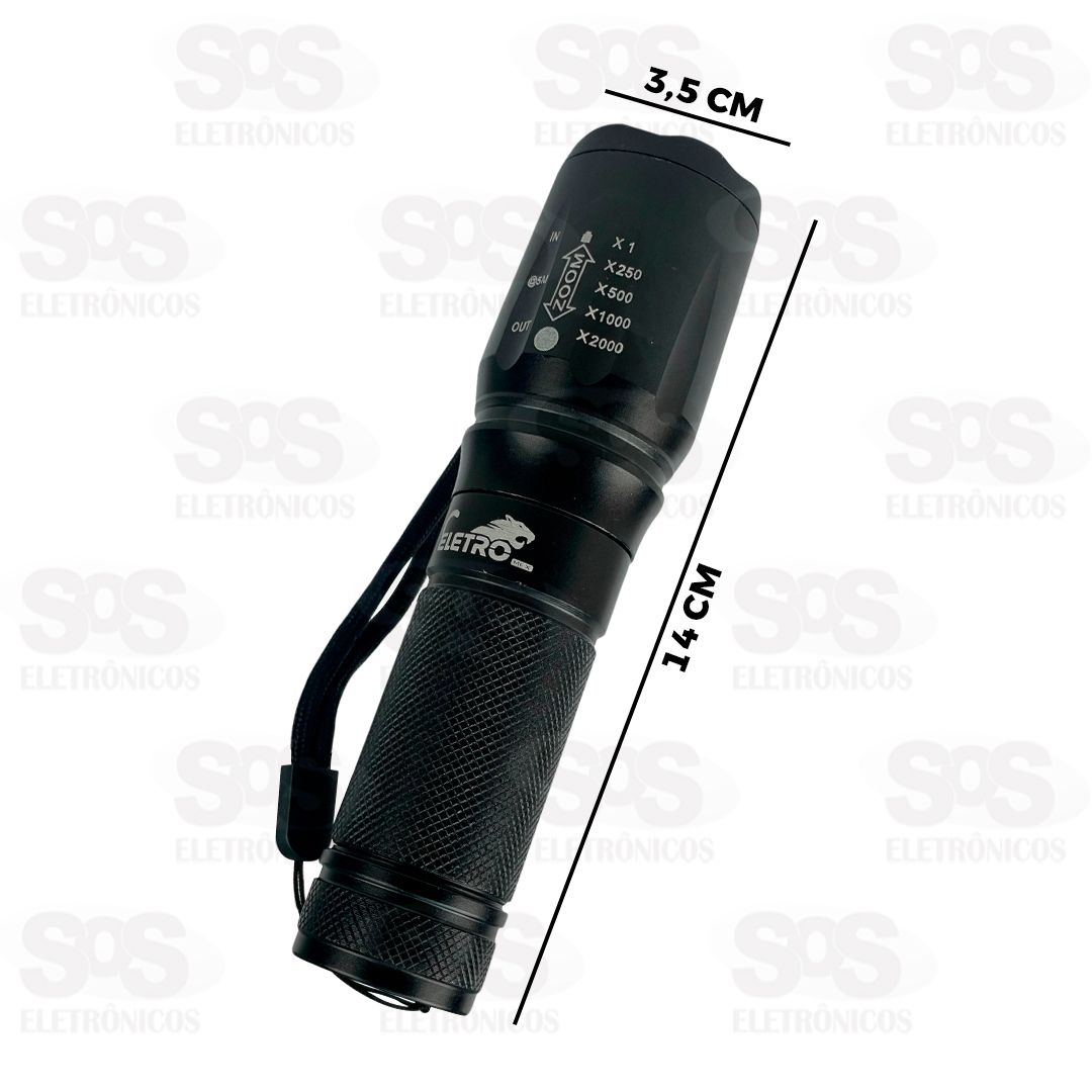 Lanterna Ttica Com Sinalizador Recarregvel Eletromex EL-2703
