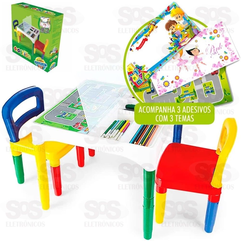 Mesinha Didtica Infantil Com 2 Cadeiras Poliplac 5825