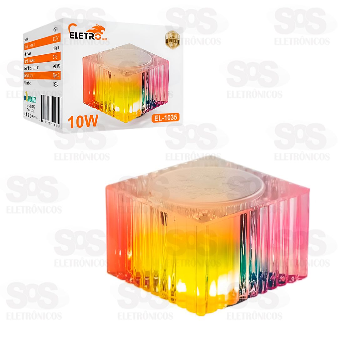 Caixa De Som Transparente Com LED 10W Eletromex EL-1035