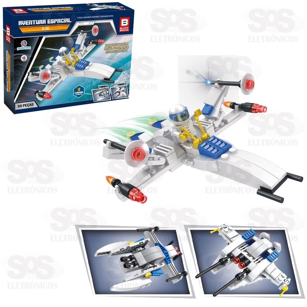 Brinquedo Para Montar Aventura Espacial 97 A 103 Peas Modelos  Sortidos Polibrinq 