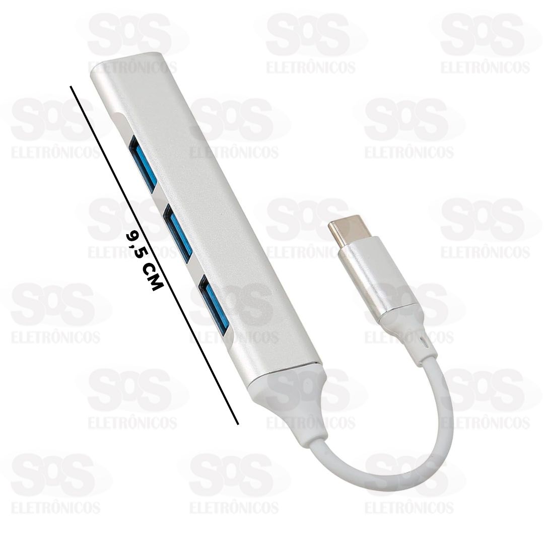 Hub USB 3.0 Com 4 Portas e Cabo Type C Inova CBO-30005