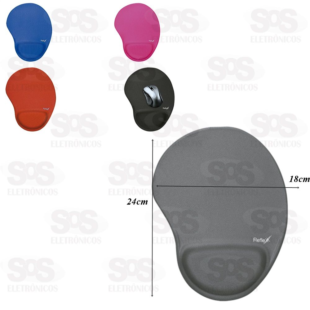 Mouse Pad Com Apoio Ergonmico cores Variadas Reflex