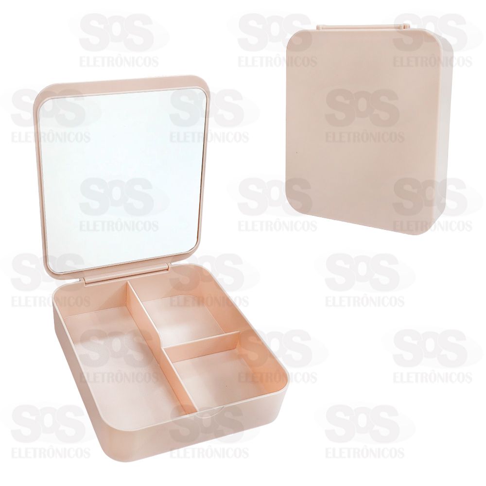 Porta Jóia Com Espelho 3 Divisões Luatek LMF-1031